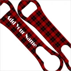 BarProducts.com ADD YOUR NAME V-Rod® Bottle Opener – Winter Plaids