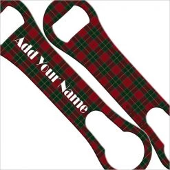 BarProducts.com ADD YOUR NAME V-Rod® Bottle Opener – Winter Plaids