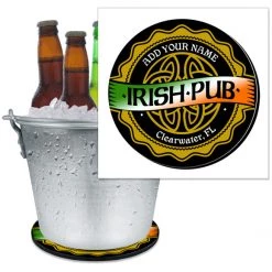 BarProducts.com ADD YOUR NAME - Beer Bucket Coaster - Irish Pub BAR SUPPLIES