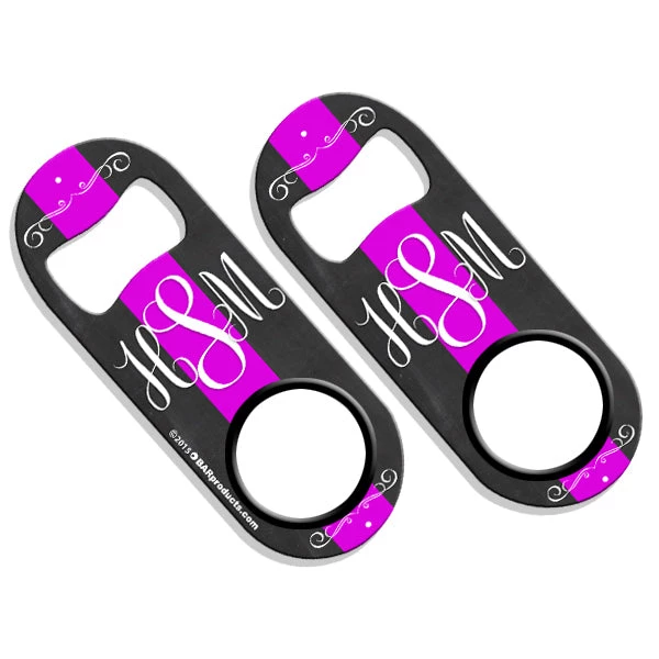 add-your-name-mini-monogram-opener-chalk-pink.jpg BarProducts.com ADD YOUR NAME Mini Bottle Opener - Monogram Chalk Style BAR TOOLS