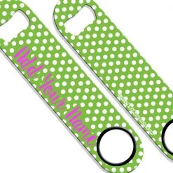 BarProducts.com ADD YOUR NAME SPEED Bottle Opener – Polka Dots