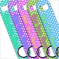 BarProducts.com ADD YOUR NAME SPEED Bottle Opener – Polka Dots