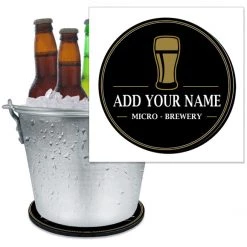 BarProducts.com BAR SUPPLIES ADD YOUR NAME - Beer Bucket Coaster - Micro-Brewery