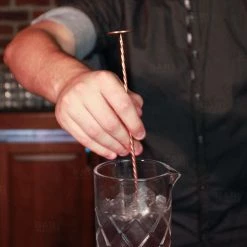 BarProducts.com BarConic® Copper Bar Spoon With Disk - Antique Finish - 11"