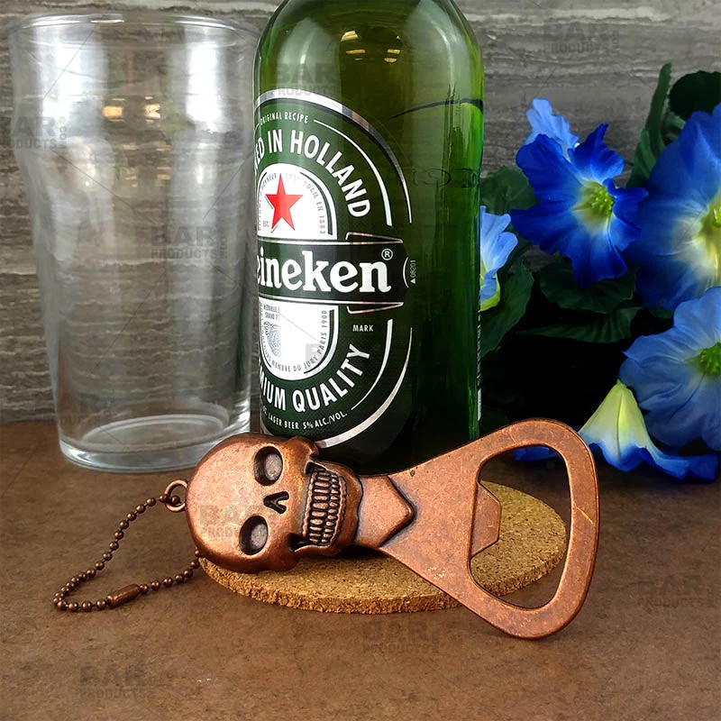 antique-copper-skull-opener-bpc-6.jpg BarProducts.com BAR TOOLS BarConic® Handheld Bottle Opener - Skull - Antique Copper