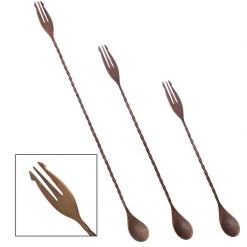 BarProducts.com BarConic® Trident Bar Spoons - Antique Copper Finish - Several Lengths Available Master Mixology