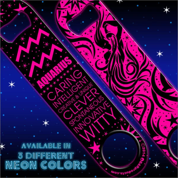 aquarius-neon-speed-opener-pink1_3f43e8e4-4290-4025-8422-ad8ccfe06865.jpg BarProducts.com Kolorcoat™ NEON Zodiac Speed Bottle Opener - AQUARIUS