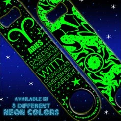 BarProducts.com Kolorcoat™ NEON Zodiac Speed Bottle Opener - ARIES Bartending Bottle Openers