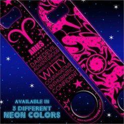 BarProducts.com Kolorcoat™ NEON Zodiac Speed Bottle Opener - ARIES Bartending Bottle Openers