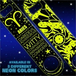 BarProducts.com Kolorcoat™ NEON Zodiac Speed Bottle Opener - ARIES Bartending Bottle Openers
