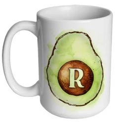 BarProducts.com CUSTOMIZABLE 15 Ounce Coffee Mug - MONOGRAM - Avocados