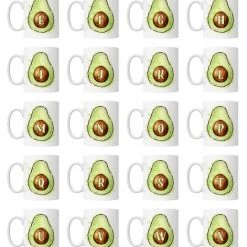 BarProducts.com CUSTOMIZABLE 15 Ounce Coffee Mug - MONOGRAM - Avocados