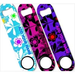 BarProducts.com ADD YOUR NAME SPEED Bottle Opener – Abstract Flowers