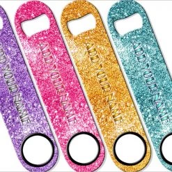 BarProducts.com ADD YOUR NAME SPEED Bottle Opener ā Bling ā Several Color Options BAR TOOLS