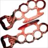 BarProducts.com Kolorcoat™ Knuckle Buster Bottle Opener - Grunge Skulls - Red