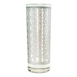 BarProducts.com BarConic® Collins Glass - Silver Aztec Pattern - 9.5 Ounce SPECIAL COLLECTIONS