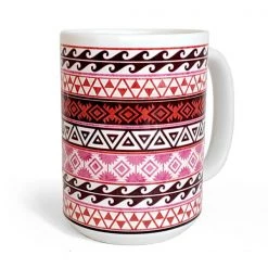 BarProducts.com Aztec Pattern Ceramic Mugs - Color Variants - 15 Oz