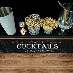 BarProducts.com Custom Printed Bar Mat - Classic Cocktails - 20" X 4" BAR SUPPLIES