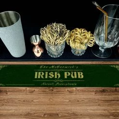BarProducts.com Custom Printed Bar Mat - Irish Pub - 20" X 4"