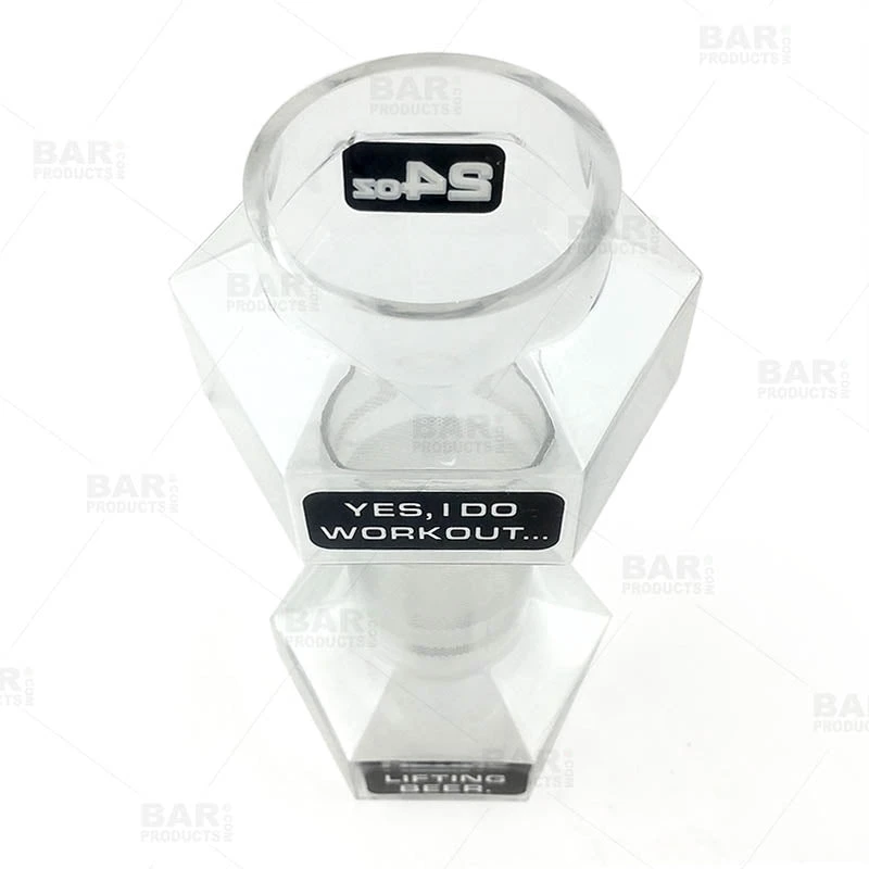 barbell-beer-glass-bpc-4.jpg BarProducts.com Barbell Beer Glass - 24 Ounce