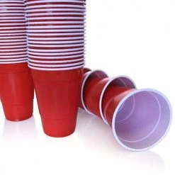 BarProducts.com Drinkware BarConic® 16 Oz. Red Plastic Cups (50 Pack)