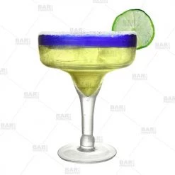 BarProducts.com BarConic® Glassware - Blue Rim Margarita Glass - 14 Oz