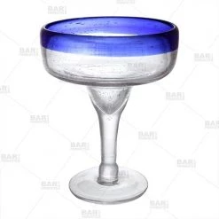BarProducts.com BarConic® Glassware - Blue Rim Margarita Glass - 14 Oz