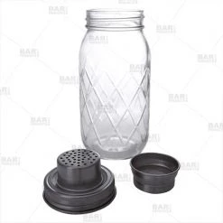 BarProducts.com BarConic® Glassware - Diamond Cut Mason Jar Shaker - 24oz