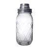 BarProducts.com BarConic® Glassware - Diamond Cut Mason Jar Shaker - 24oz