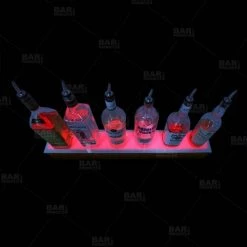 BarProducts.com BAR DECOR BarConic® LED Liquor Bottle Display Shelf - Low Profile - 1 Step - Wild Cherry - Several Lengths 4 BarProducts.com BAR DECOR BarConic® LED Liquor Bottle Display Shelf - Low Profile - 1 Step - Wild Cherry - Several Lengths