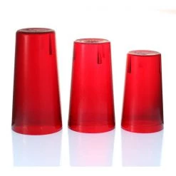 BarProducts.com BarConic® Red Stackable Pebbled Tumblers - 12 Pack