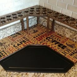 BarProducts.com KITCHEN, DINING & SERVICE Counter Caddies™ - BARISTA Theme - CORNER Shelf W/ K-CUP Holes