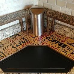 BarProducts.com Counter Caddies™ - BARISTA Theme - CORNER Shelf W/ Trash Can Inset KITCHEN, DINING & SERVICE 4 BarProducts.com Counter Caddies™ - BARISTA Theme - CORNER Shelf W/ Trash Can Inset KITCHEN, DINING & SERVICE