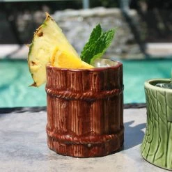 BarProducts.com BAR SUPPLIES BarConic® Tiki Drinkware - Ceramic Rum Barrel Mug - 12 Ounce