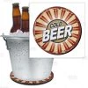 BarProducts.com Beer Bucket Coaster - Retro Cold Beer - 8.75" Diameter (Reuseable) BAR SUPPLIES