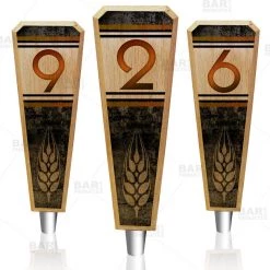 BarProducts Handcrafted Numbered Beer Tap Handles - Oak Wood - Classy Hops
