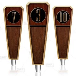 BarProducts Handcrafted Numbered Beer Tap Handles - Oak Wood - Emblem Woodshop Made In The USA
