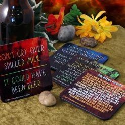 BarProducts.com BAR SUPPLIES Cork Bottom Coasters - Drinking Theme - 4"