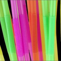 BarProducts.com BAR SUPPLIES BarConic® Mammoth Bendy Straws - 17" - Assorted Neon - Pack Of 200