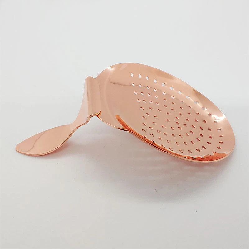 bent-strainer-copper-bpc-1.jpg BarProducts.com BarConic® Julep Strainer With Curved Handle - Copper Plated