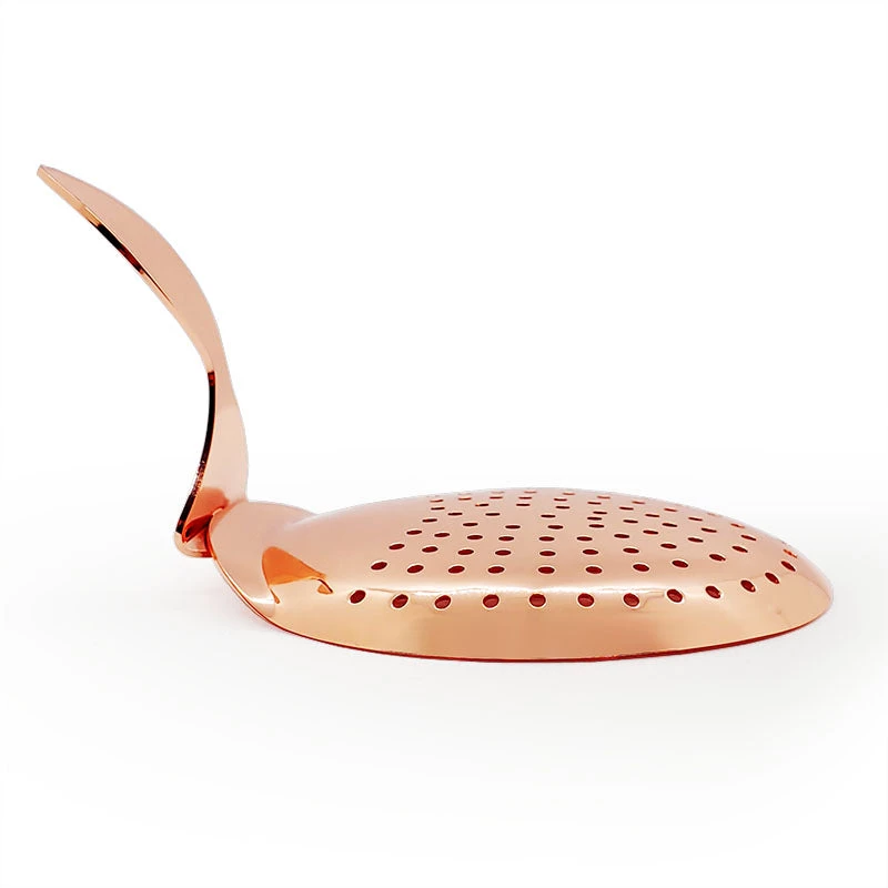 bent-strainer-copper-bs-3.jpg BarProducts.com BarConic® Julep Strainer With Curved Handle - Copper Plated