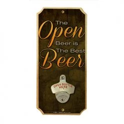 BarProducts Handcrafted Open Beer - Wall Mounted Wood Plaque Bottle Opener Woodshop Made In The USA