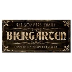 BarProducts.com CUSTOMIZABLE Large Vintage Wooden Bar Sign - BIERGARTEN - 11 3/4" X 23 3/4" BAR DECOR