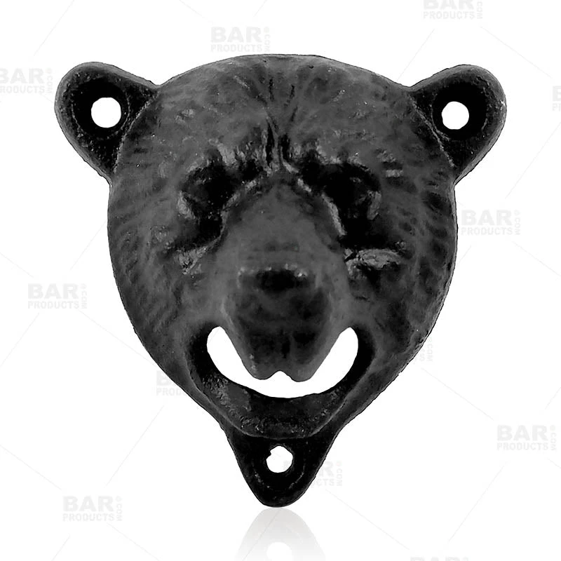 black-bear-wall-mounted-opener-bpc-800.jpg BarProducts.com Bartending Bottle Openers BarConic® Wall Mounted Bottle Opener - Bear - Black