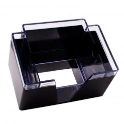 BarProducts.com SPECIAL COLLECTIONS NAPKIN BAR CADDY - 3 COMPARTMENT- BLACK/CLEAR