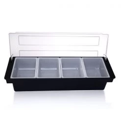 BarProducts.com Black Condiment Holder (Fruit Trays) With Ice Compartment BAR SUPPLIES