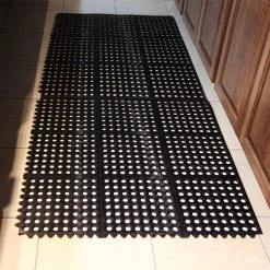 BarProducts.com BAR EQUIPMENT Rubber Anti-Fatigue Floor Matting - Black Interlocking