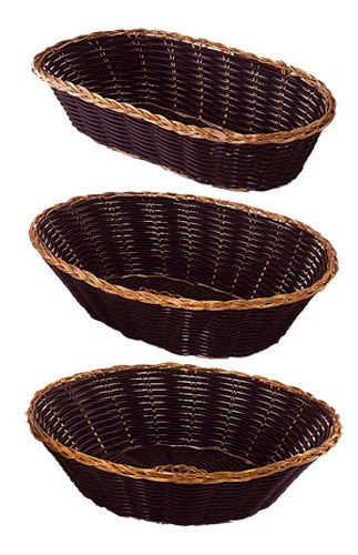 black-woven-baskets-gold-trim_1.jpg BarProducts.com Woven Baskets - Black With Gold Trim - Shape Options KITCHEN, DINING & SERVICE