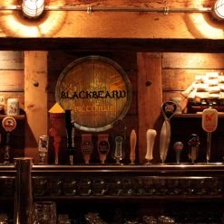 BarProducts.com BAR DECOR Blackbeard Barrel Top Tavern Sign