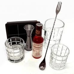BarProducts.com Block Whiskey Kit With Gunmetal Plated Bar Tools